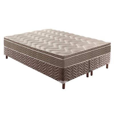 Cama Box Queen: Colchão Anatômico Paropas D33/Ep Confort Ultra Firme + Base Rústico Brown(158X198)