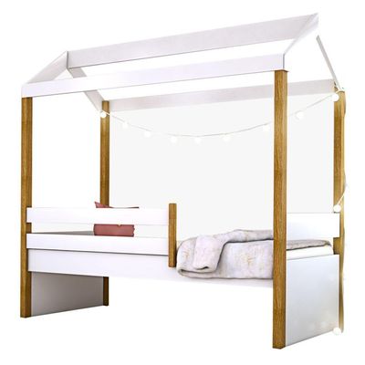 Cama Montessori Cabana Solteiro Com Cordão Led E Colchão