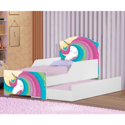 Bicama Infantil Uly Unicórnio Arco íris Com Colchões