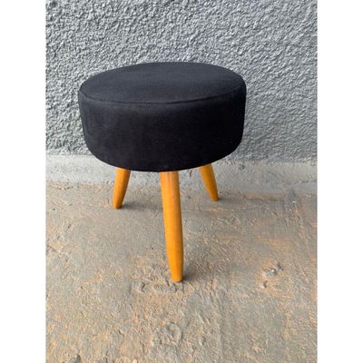 Kit 2 Puff Banquetas Preta/Black Para Sala,Quarto E Bancada