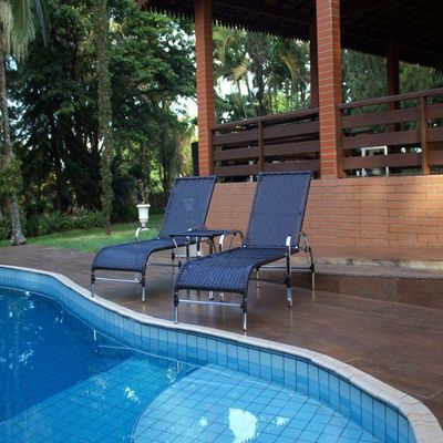 Espreguiçadeiras Alumínio Piscina Edícula Pedra Ferro