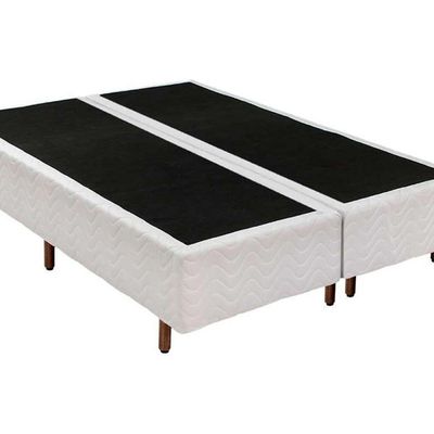 Cama Box Base Solteiro Universal Bordado White (88x188x25) - Polar