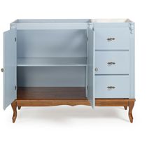 Balcão Para Pia Copenhagen 2 Portas E 3 Gavetas - 1042 Laca - Azul Bebê