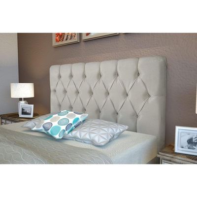 Cabeceira Cama Box Estofada Casal Prodormir Califórnia Suede Bege Claro - Probel