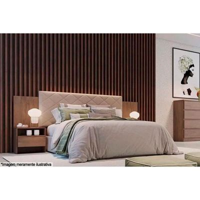 Cabeceira Cama Box Madeirado Casal Everest Plus C/ 2 Gavetas Freijo Cumaru - Novo Horizonte
