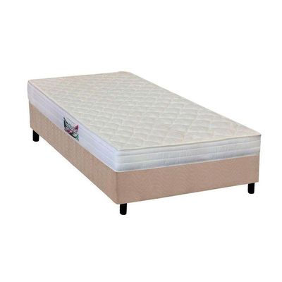Cama Box Solteiro: Colchão Anatômico Herval Ag65 Frontier + Base Crc Suede Clean(88x188)