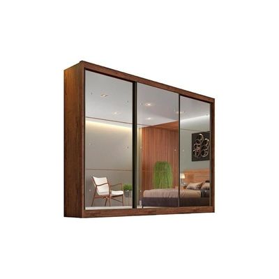Guarda Roupa Casal 3 Portas De Correr E 6 Gavetas C/ Espelho Passion Plus Branco - Novo Horizonte