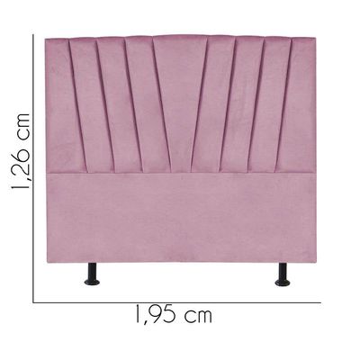 Cabeceira Estofada Bélgica 195cm King Size Para Cama Box Quarto Suede Rosa Bebê - Gat Magazine