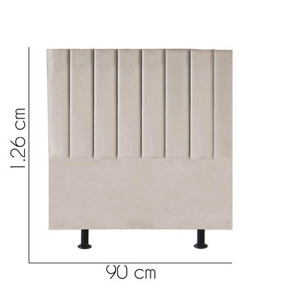 Cabeceira Estofada Carla 90cm Solteiro Para Cama Box Quarto Suede Bege - Gat Magazine