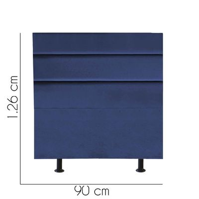 Cabeceira Estofada Argentina 90cm Solteiro Para Cama Box Quarto Suede Azul Marinho - Gat Magazine
