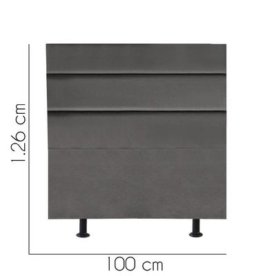 Cabeceira Estofada Argentina 100cm Solteiro Para Cama Box Quarto Corino Cinza - Gat Magazine