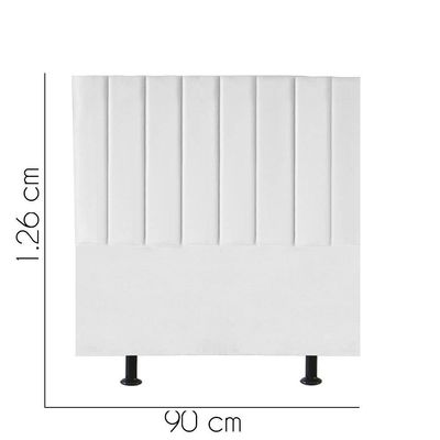 Cabeceira Estofada Carla 90cm Solteiro Para Cama Box Quarto Suede Branco - Gat Magazine