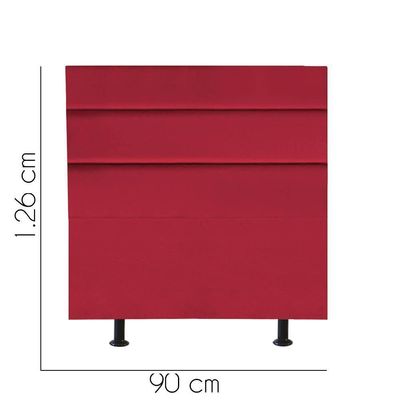 Cabeceira Estofada Argentina 90cm Solteiro Para Cama Box Quarto Corino Vermelho - Gat Magazine