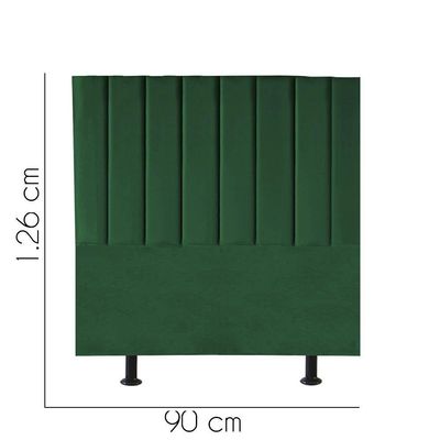 Cabeceira Estofada Carla 90cm Solteiro Para Cama Box Quarto Suede Verde - Gat Magazine