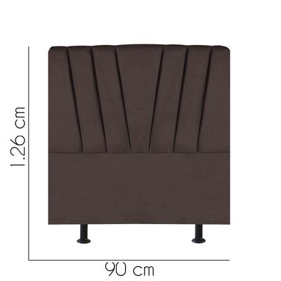 Cabeceira Estofada Bélgica 90cm Solteiro Para Cama Box Quarto Corino Marrom - Gat Magazine