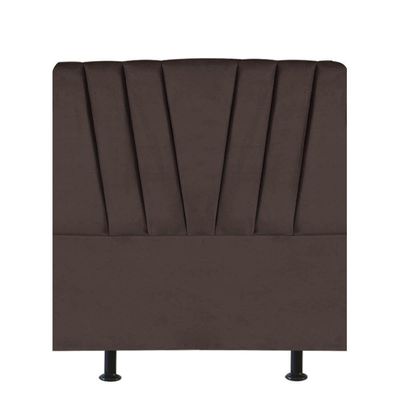 Cabeceira Estofada Bélgica 90cm Solteiro Para Cama Box Quarto Suede Marrom - Gat Magazine