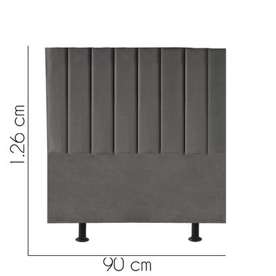Cabeceira Estofada Carla 90cm Solteiro Para Cama Box Quarto Suede Cinza Escuro Grafite Gat Magazine