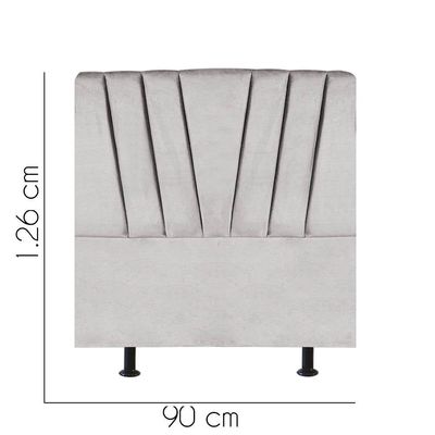 Cabeceira Estofada Bélgica 90cm Solteiro Para Cama Box Quarto Suede Cinza Claro - Gat Magazine