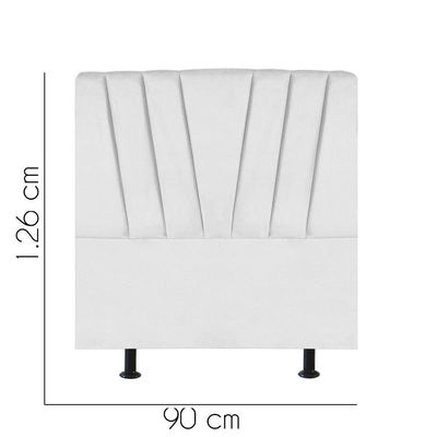 Cabeceira Estofada Bélgica 90cm Solteiro Para Cama Box Quarto Suede Branco - Gat Magazine