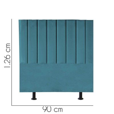 Cabeceira Estofada Carla 90cm Solteiro Para Cama Box Quarto Suede Azul Turquesa - Gat Magazine