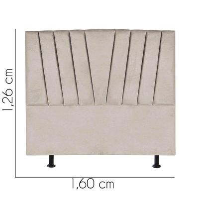 Cabeceira Estofada Bélgica 160cm Queen Size Para Cama Box Quarto Corino Bege - Gat Magazine