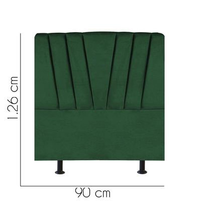Cabeceira Estofada Bélgica 90cm Solteiro Para Cama Box Quarto Suede Verde - Gat Magazine