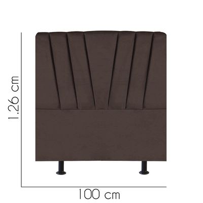 Cabeceira Estofada Bélgica 100cm Solteiro Para Cama Box Quarto Corino Marrom - Gat Magazine