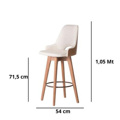 Banqueta Lary Decor Giratória Linha Alta- Frente Linho-costas Sintético Marrom