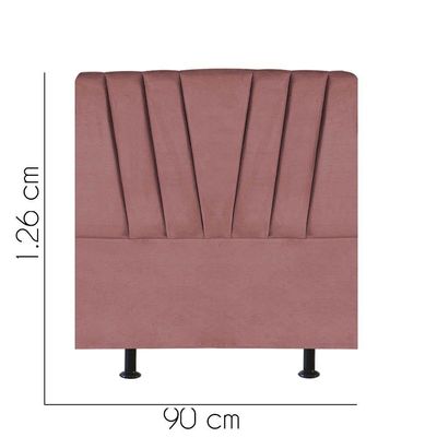 Cabeceira Estofada Bélgica 90cm Solteiro Para Cama Box Quarto Suede Rose Gold - Gat Magazine