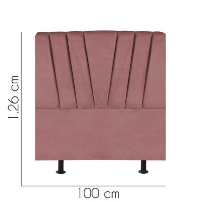 Cabeceira Estofada Bélgica 100cm Solteiro Para Cama Box Quarto Suede Rose Gold - Gat Magazine