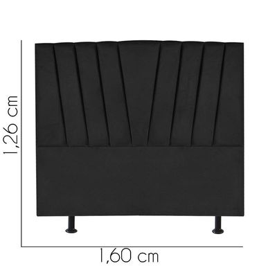 Cabeceira Estofada Bélgica 160cm Queen Size Para Cama Box Quarto Suede Preto - Gat Magazine
