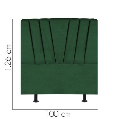 Cabeceira Estofada Bélgica 100cm Solteiro Para Cama Box Quarto Suede Verde - Gat Magazine