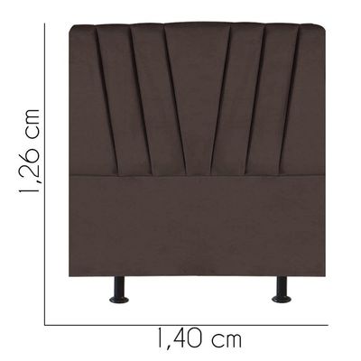 Cabeceira Estofada Bélgica 140cm Casal Para Cama Box Quarto Corino Marrom - Gat Magazine