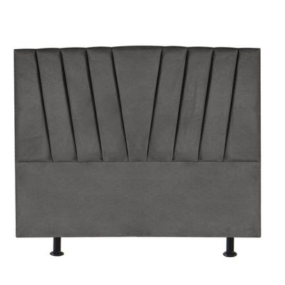 Cabeceira Estofada Bélgica 140cm Casal Para Cama Box Quarto Suede Cinza Escuro Grafite Gat Magazine