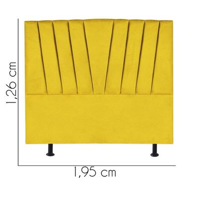 Cabeceira Estofada Bélgica 195cm King Size Para Cama Box Quarto Suede Amarelo - Gat Magazine