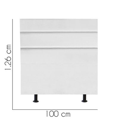 Cabeceira Estofada Argentina 100cm Solteiro Para Cama Box Quarto Corino Branco - Gat Magazine