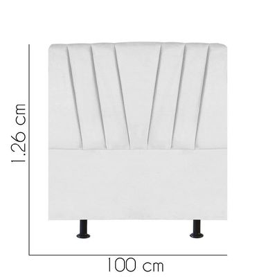 Cabeceira Estofada Bélgica 100cm Solteiro Para Cama Box Quarto Suede Branco - Gat Magazine