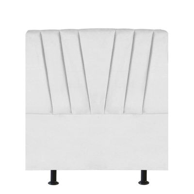 Cabeceira Estofada Bélgica 100cm Solteiro Para Cama Box Quarto Suede Branco - Gat Magazine