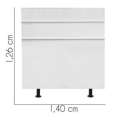 Cabeceira Estofada Argentina 140cm Casal Para Cama Box Quarto Corino Branco - Gat Magazine