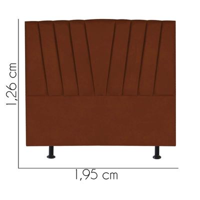Cabeceira Estofada Bélgica 195cm King Size Para Cama Box Quarto Suede Terracota Telha - Gat Magazine