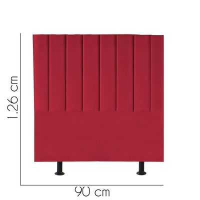Cabeceira Estofada Carla 90cm Solteiro Para Cama Box Quarto Suede Vermelho - Gat Magazine