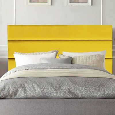 Cabeceira Estofada Argentina 140cm Casal Para Cama Box Quarto Suede Amarelo - Gat Magazine