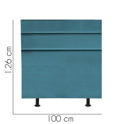 Cabeceira Estofada Argentina 100cm Solteiro Para Cama Box Quarto Suede Azul Turquesa - Gat Magazine