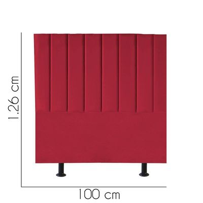 Cabeceira Estofada Carla 100cm Solteiro Para Cama Box Quarto Corino Vermelho - Gat Magazine