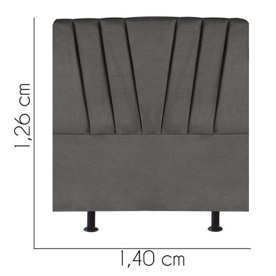 Cabeceira Estofada Bélgica 140cm Casal Para Cama Box Quarto Corino Cinza - Gat Magazine