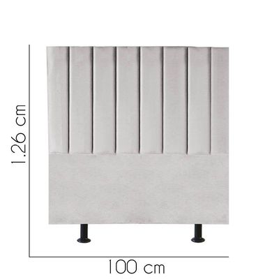 Cabeceira Estofada Carla 100cm Solteiro Para Cama Box Quarto Suede Cinza Claro - Gat Magazine