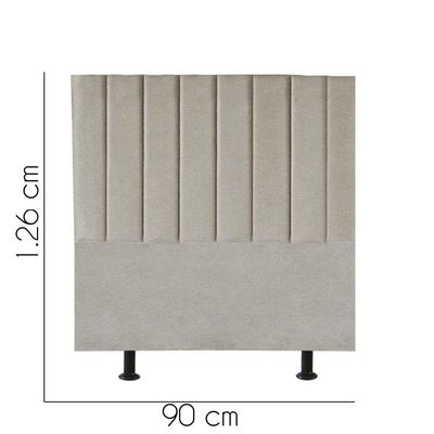 Cabeceira Estofada Carla 90cm Solteiro Para Cama Box Quarto Linho Bege - Gat Magazine