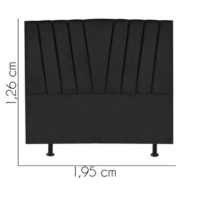 Cabeceira Estofada Bélgica 195cm King Size Para Cama Box Quarto Suede Preto - Gat Magazine