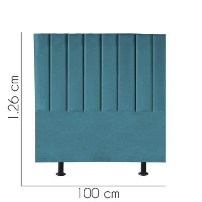 Cabeceira Estofada Carla 100cm Solteiro Para Cama Box Quarto Suede Azul Turquesa - Gat Magazine