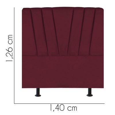 Cabeceira Estofada Bélgica 140cm Casal Para Cama Box Quarto Suede Bordô - Gat Magazine